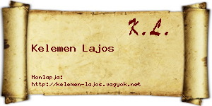 Kelemen Lajos névjegykártya